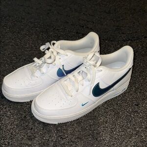 Kids White and Blue Nike air forces